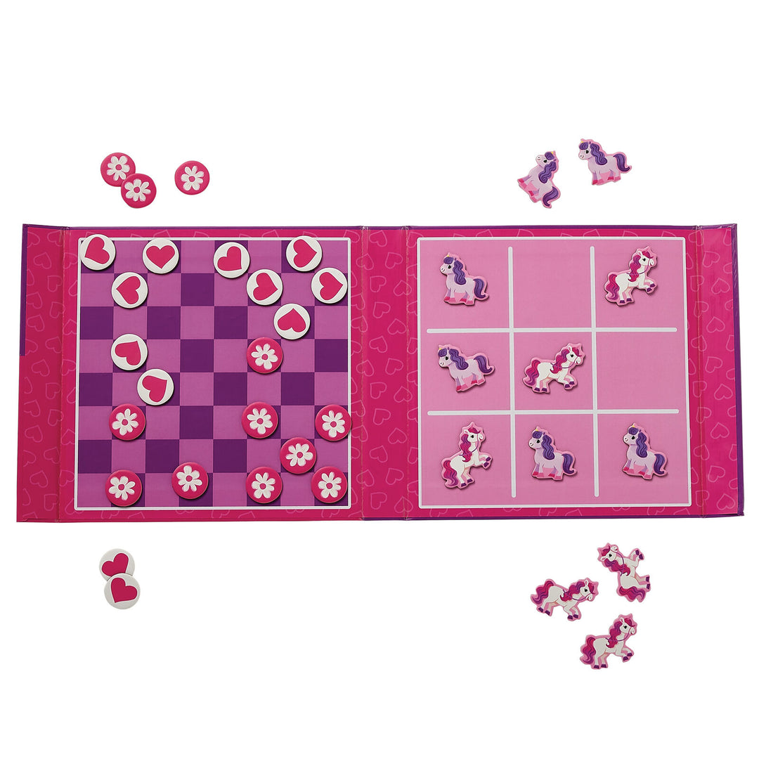 Magnetic Game | Tic Tac Toe & Checkers - Unicorn