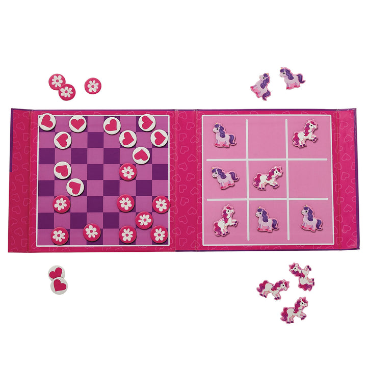 Magnetic Game | Tic Tac Toe & Checkers - Unicorn