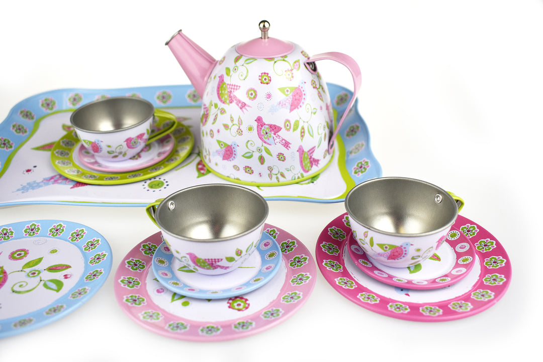 Tea Set in Case - Bird