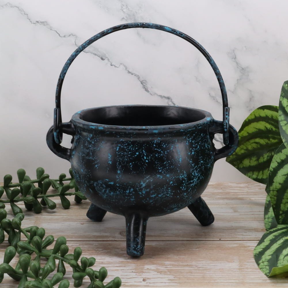 Cast Iron Cauldron - Distressed Blue