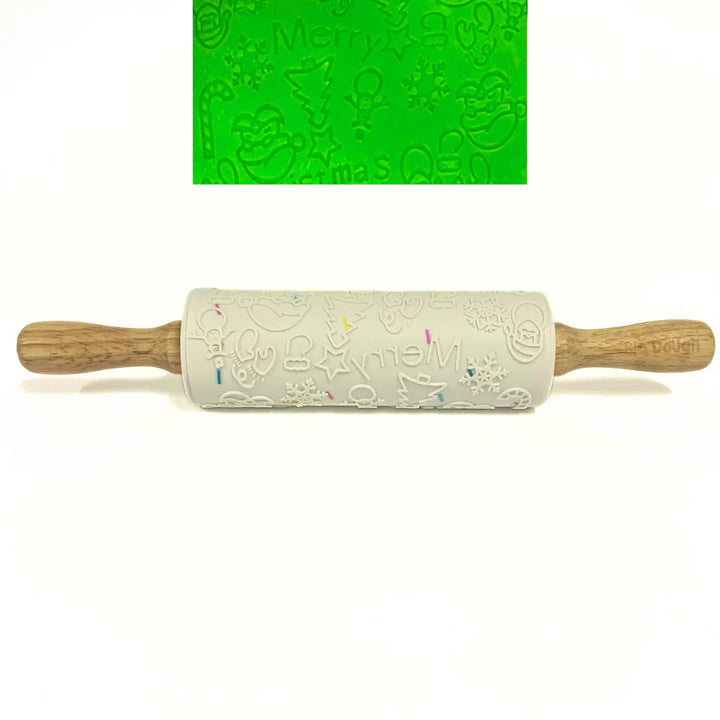 Bio Dough Rolling Pin | Embossed - Christmas