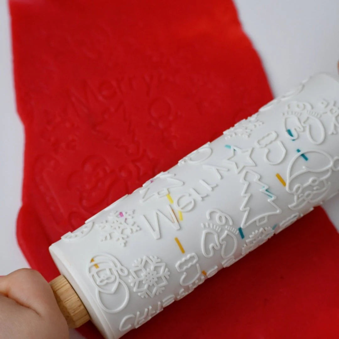 Bio Dough Rolling Pin | Embossed - Christmas
