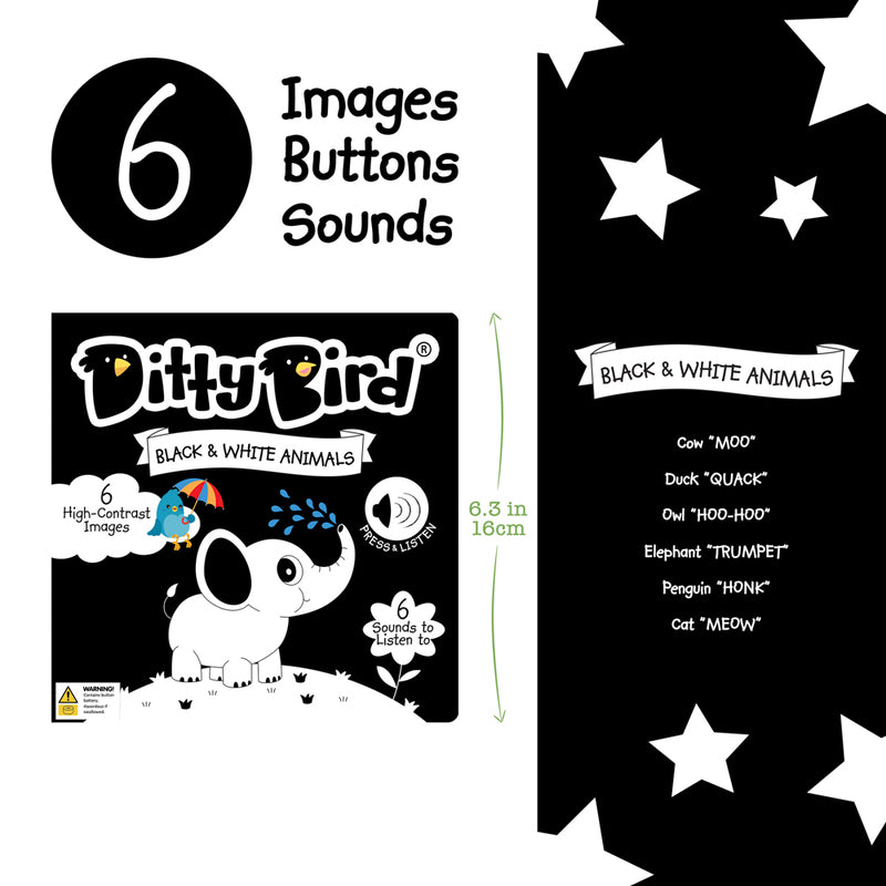 Ditty Bird Sound Book - Black and White