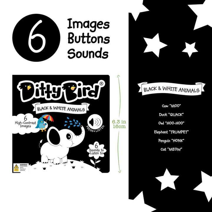 Ditty Bird Sound Book - Black and White