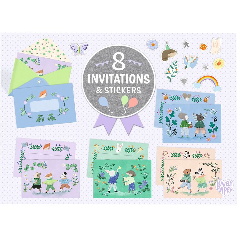 Letter & Invitation Set - Animal Fanfare