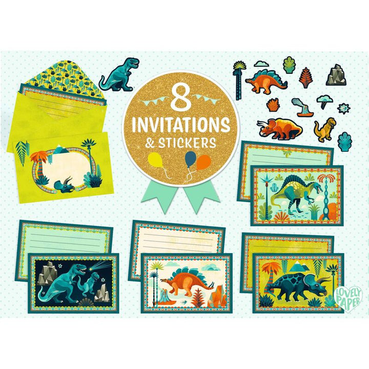 Letter & Invitation Set - Dino Rock