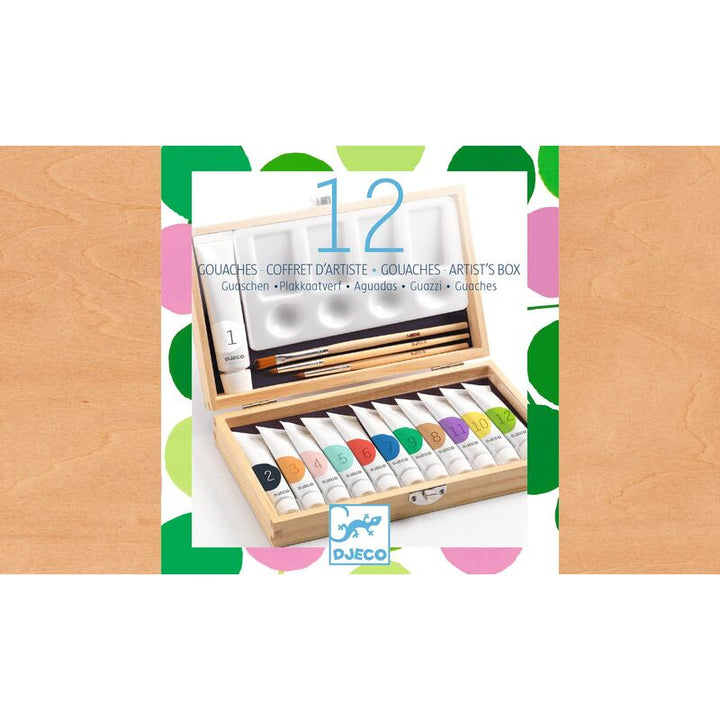 French Painting Kit - Artist's Box with 12 Gouaches