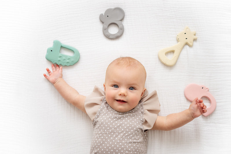 Flat Teether - Rubber Elephant