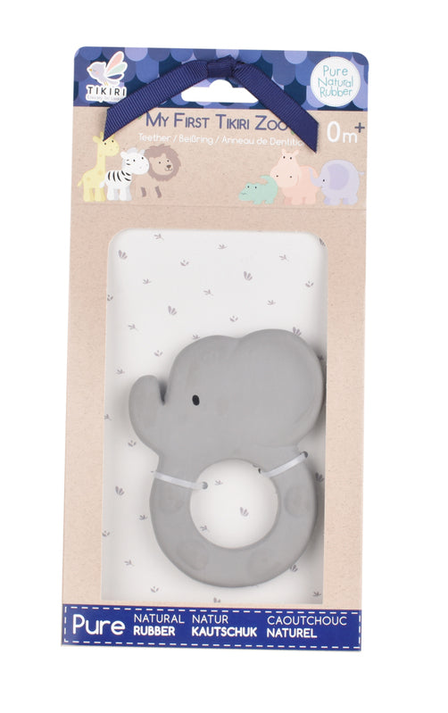 Flat Teether - Rubber Elephant