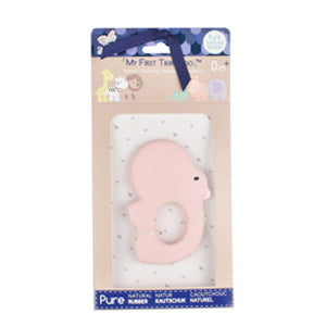 Flat Teether - Rubber Hippo