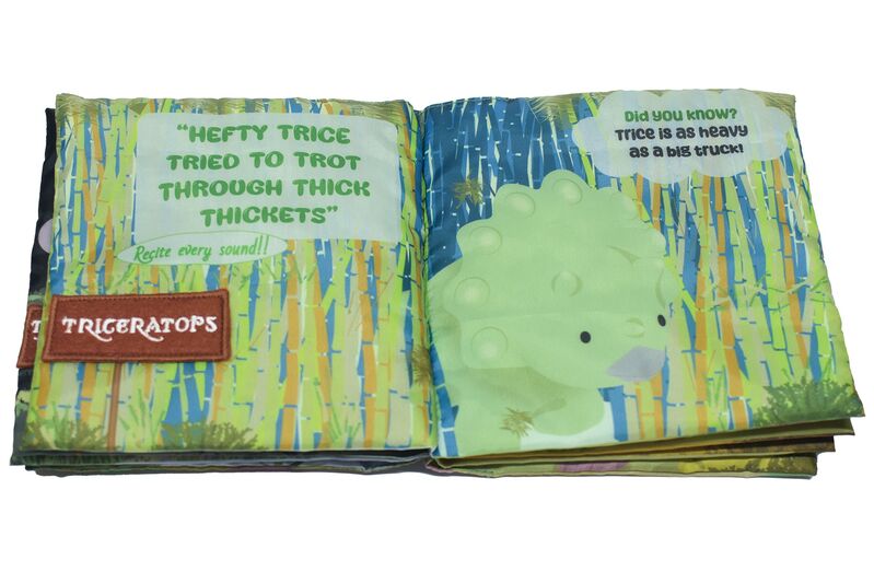 Fabric Bathtime & Naptime Book - Dino Tongue Twisters