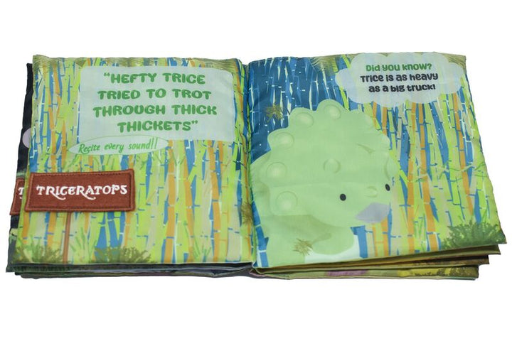 Fabric Bathtime & Naptime Book - Dino Tongue Twisters