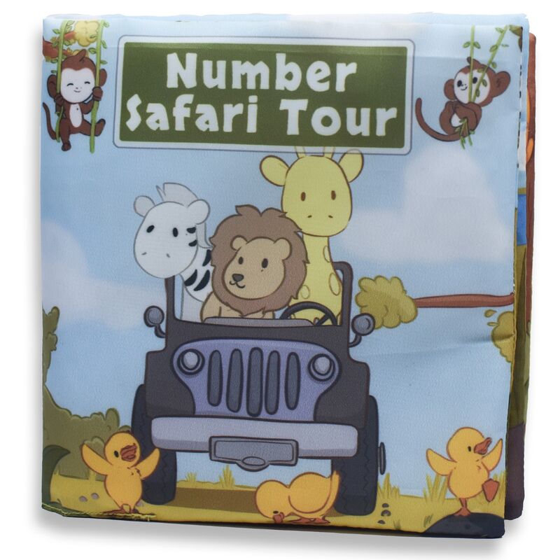 Fabric Bathtime & Naptime Book - Number Safari Tour