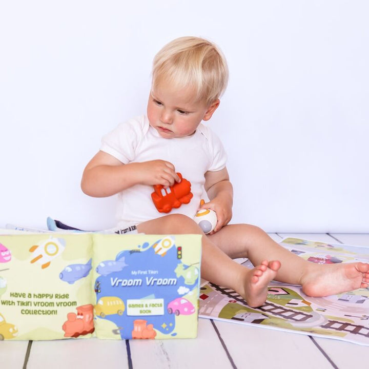 Fabric Bathtime & Naptime Book - Vroom Vroom Games & Facts