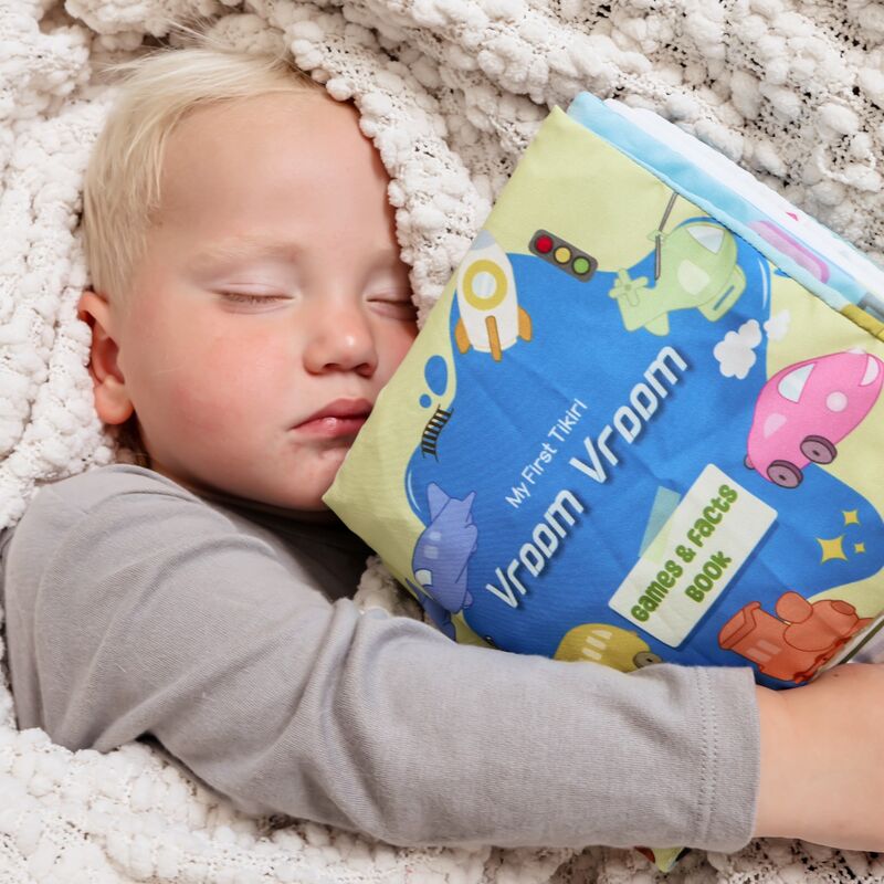 Fabric Bathtime & Naptime Book - Vroom Vroom Games & Facts