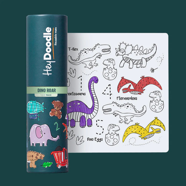 Mini Reusable Colour-in Placemat - Dino Roar