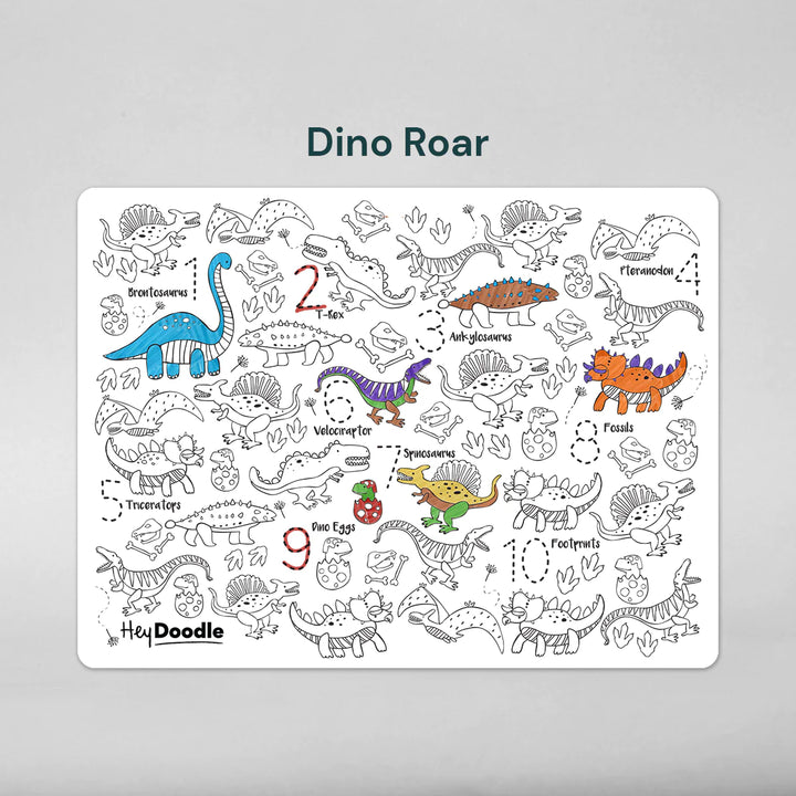 Reusable Colour-in Placemat - Dino Roar