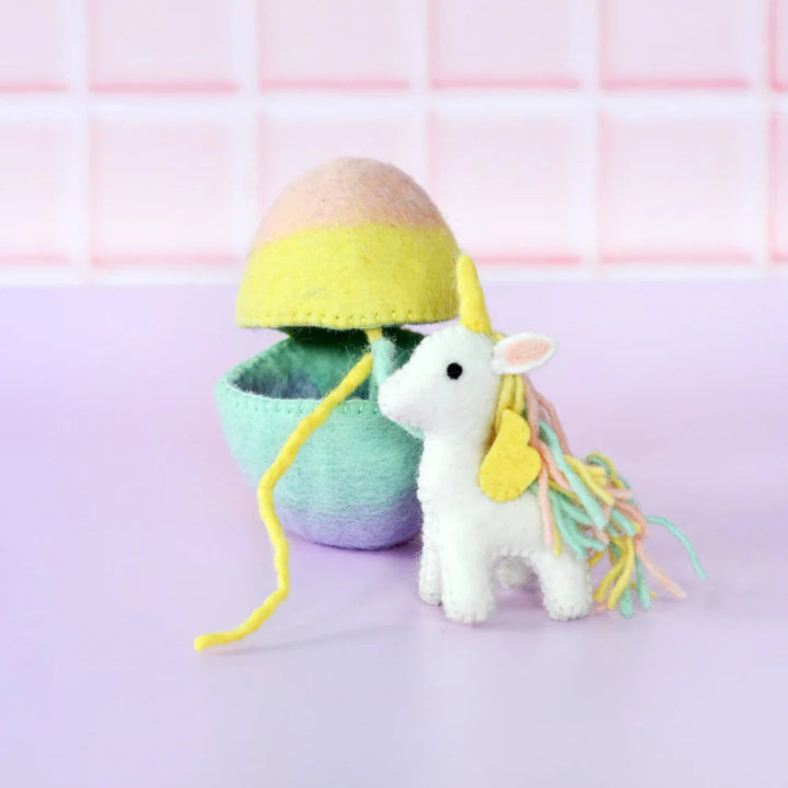 Felt Surprise Egg with Rainbow Unicorn