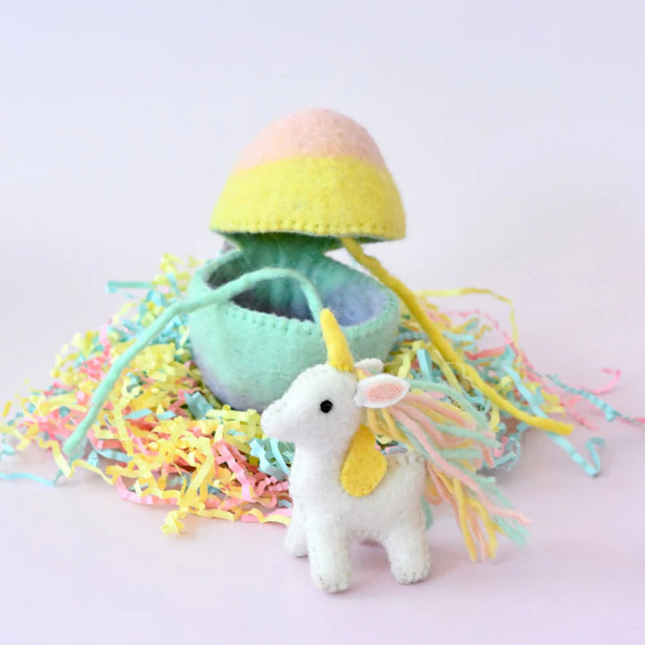 Felt Surprise Egg with Rainbow Unicorn