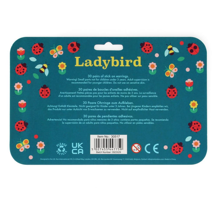 Rex London Stick on Earrings – Ladybird