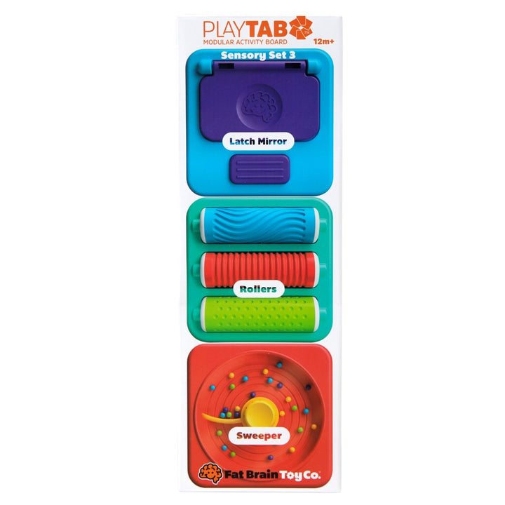 PlayTab Sensory Set 3 (Latch Mirror, Rollers, Sweeper Tile)