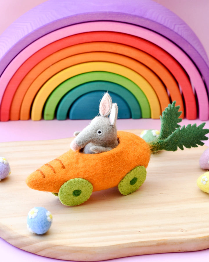 Felt Bilby with Carrot Car Toy