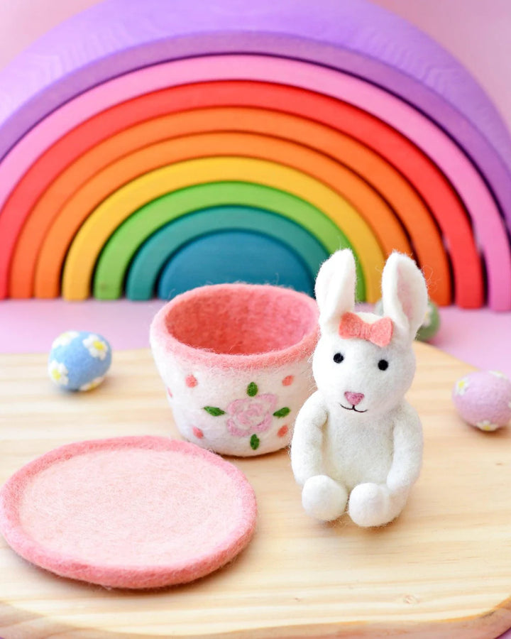 Felt Rabbit in Tea Cup