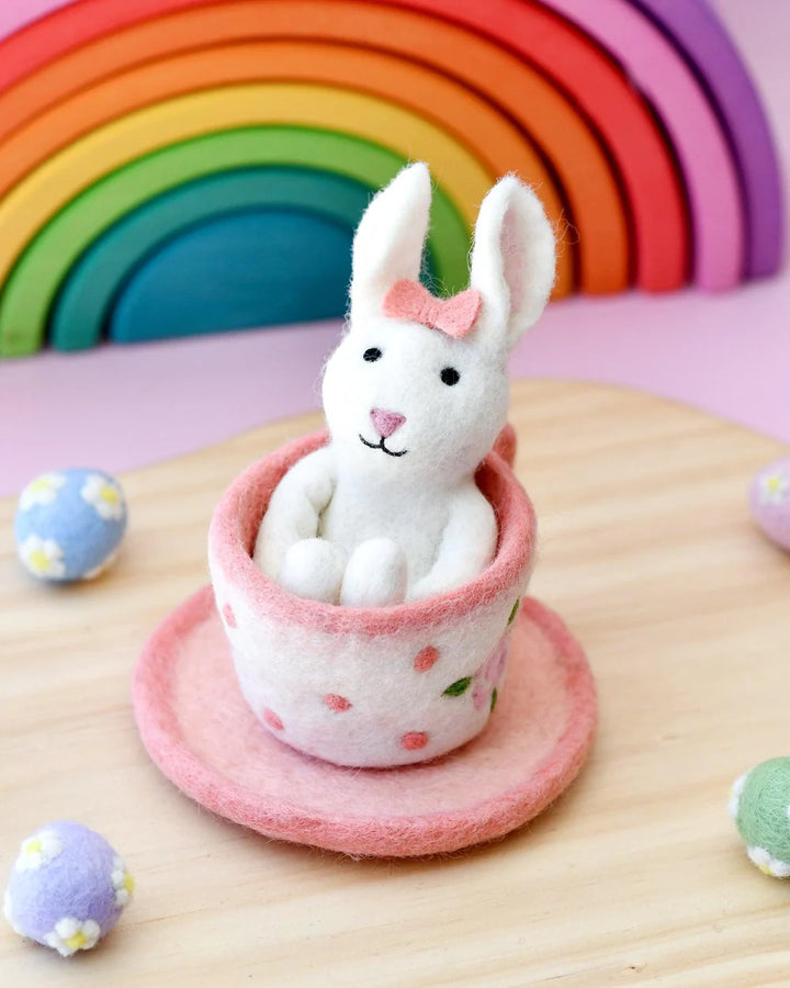 Felt Rabbit in Tea Cup