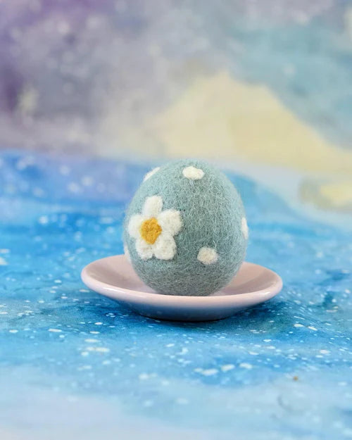 Felt Floral Egg with Dots (each)