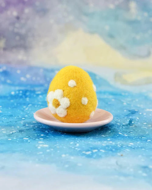 Felt Floral Egg with Dots (each)