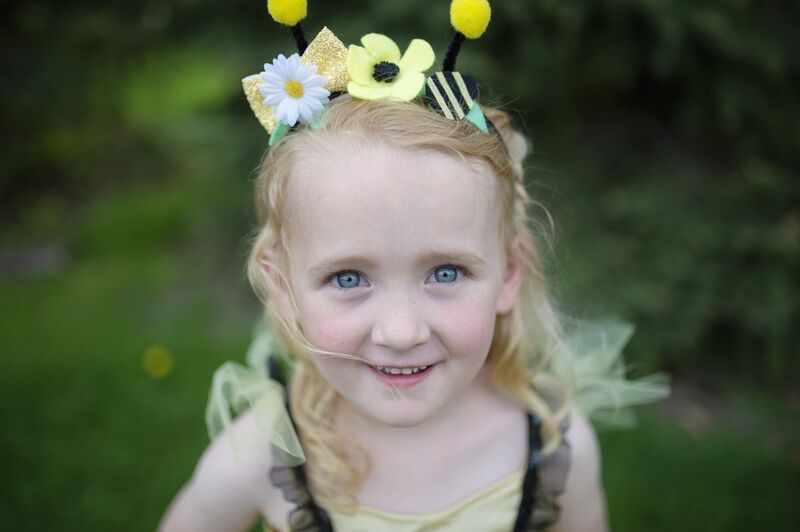 Bumble Bee Dress & Headband - Size 3-4