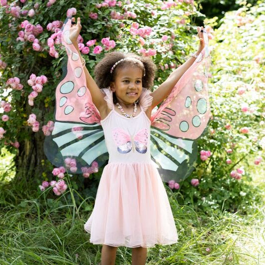 Dressup - Dress - Sequins Secret Butterfly Twirl Dress with Wings Size 5-6