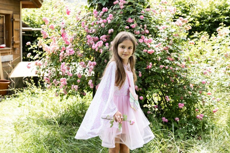 Dressup - Cape - Pink Sequins Twirl Cape - Size 4-6