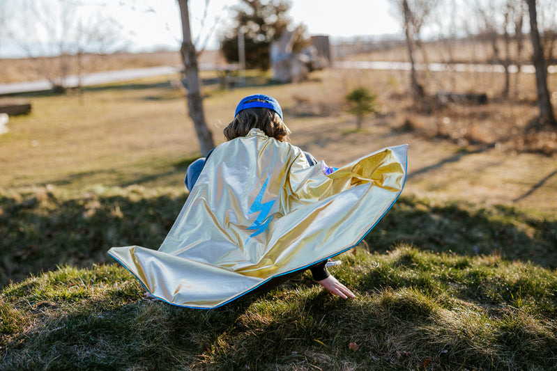 Dressup - Cape - Blue Lightening Reversible Cape 5-6y