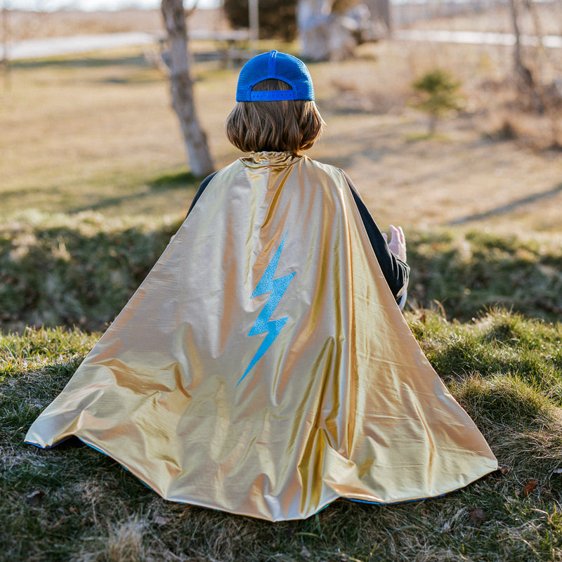 Dressup - Cape - Blue Lightening Reversible Cape 5-6y