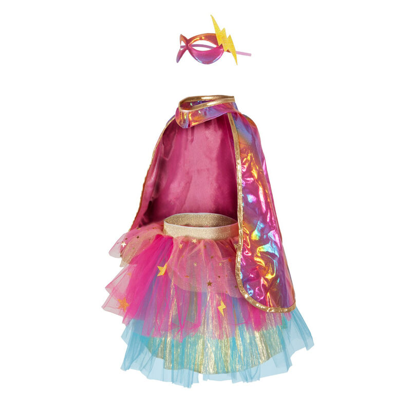 Dressup - Super-duper Tutu, Cape & Mask, Pink & Gold Size 4-6