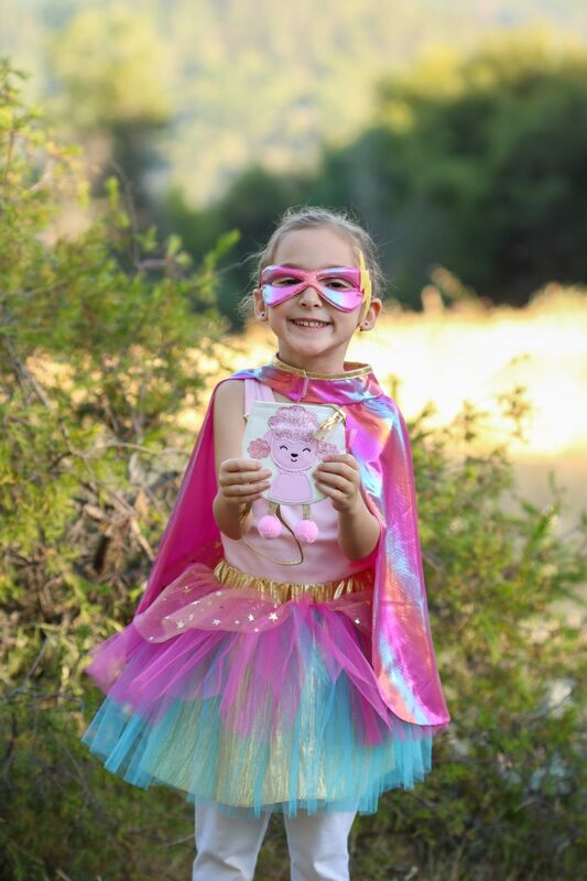 Dressup - Super-duper Tutu, Cape & Mask, Pink & Gold Size 4-6