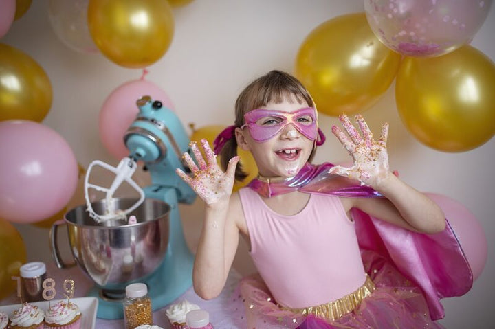 Dressup - Super-duper Tutu, Cape & Mask, Pink & Gold Size 4-6