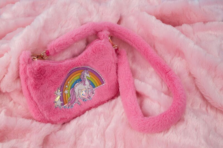 Cuddle Crossbody Purse - Pink Rainbow