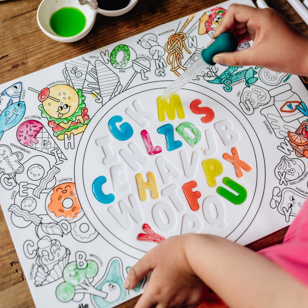 Sensory Colour-in Placemat - Alphabet Soup