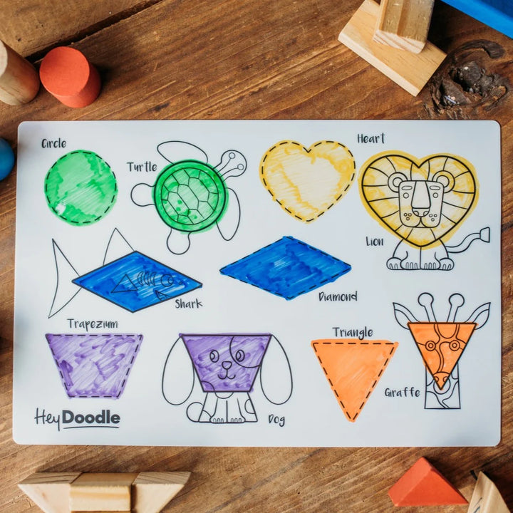 Mini Reusable Colour-in Placemat - Shape Shifters