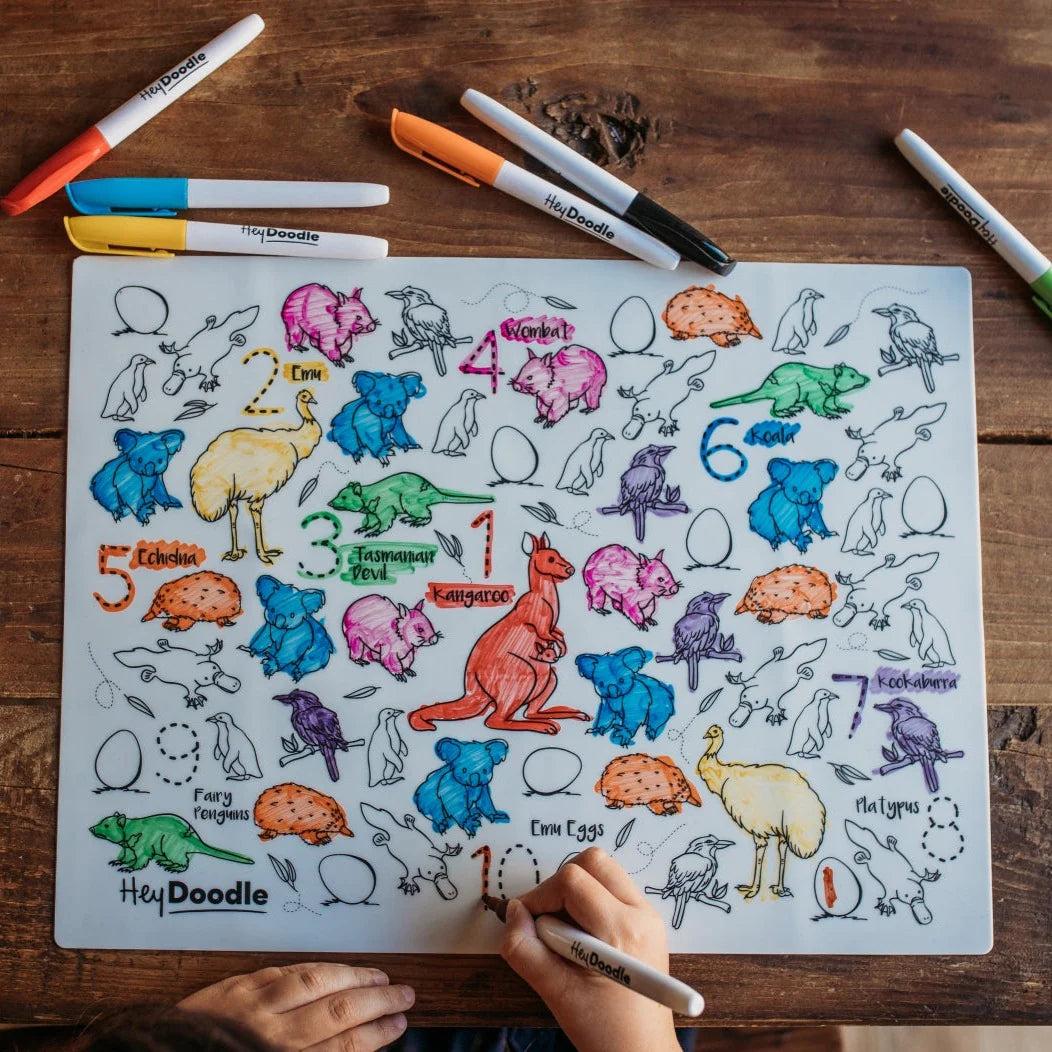 Reusable Colour-in Placemat - Aussie Animals