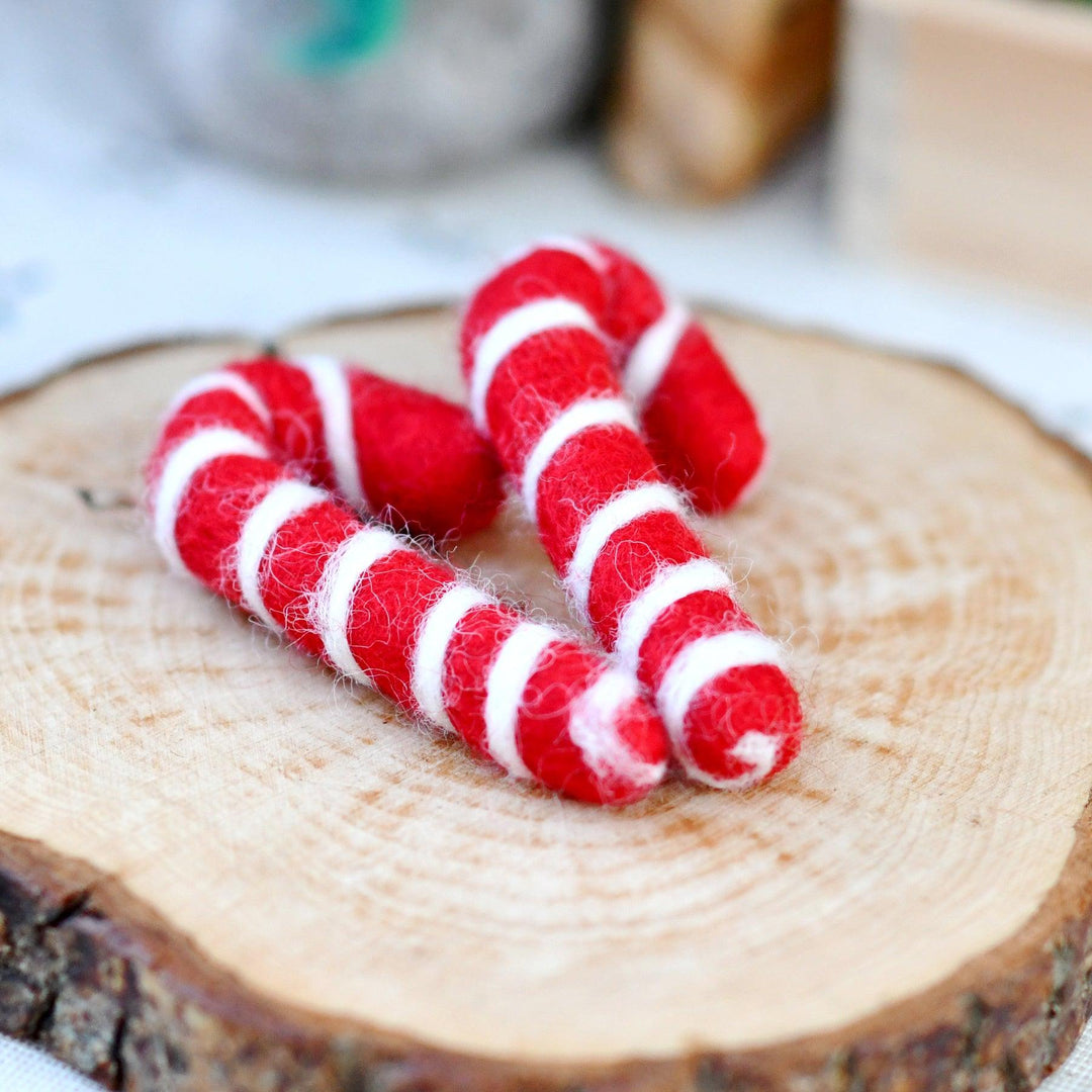 Felt Candy Canes Red -  Set of 2