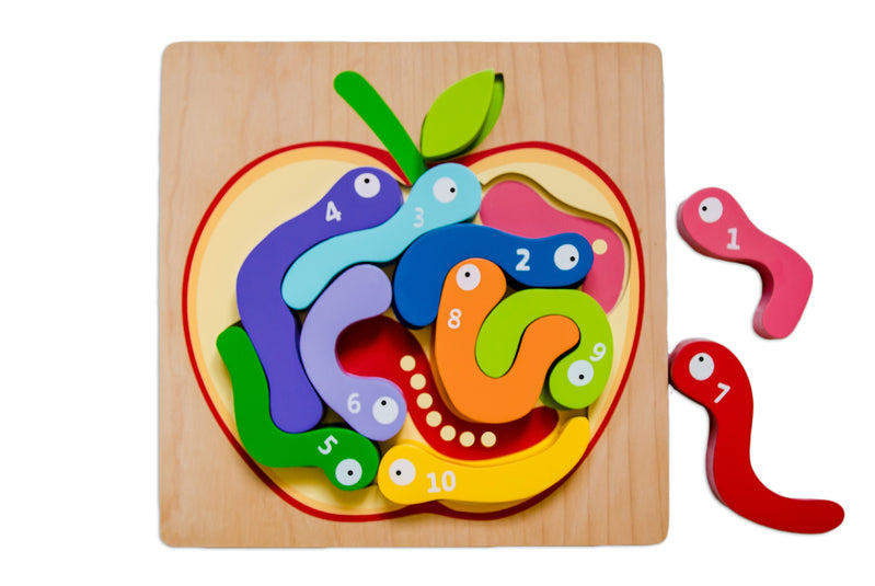 Wooden Puzzle - 123 Worm