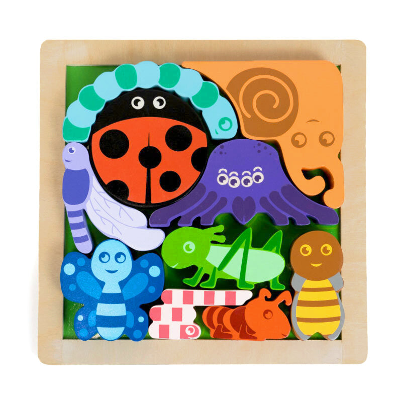 Wooden Puzzle - Chunky Bugs