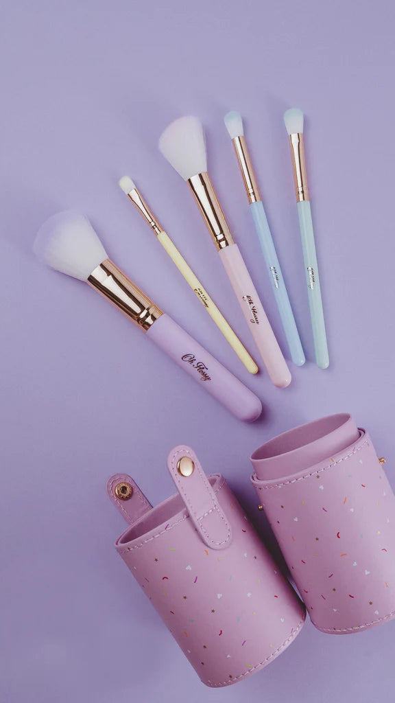 Oh Flossy 5 Piece Rainbow Makeup Brush Set