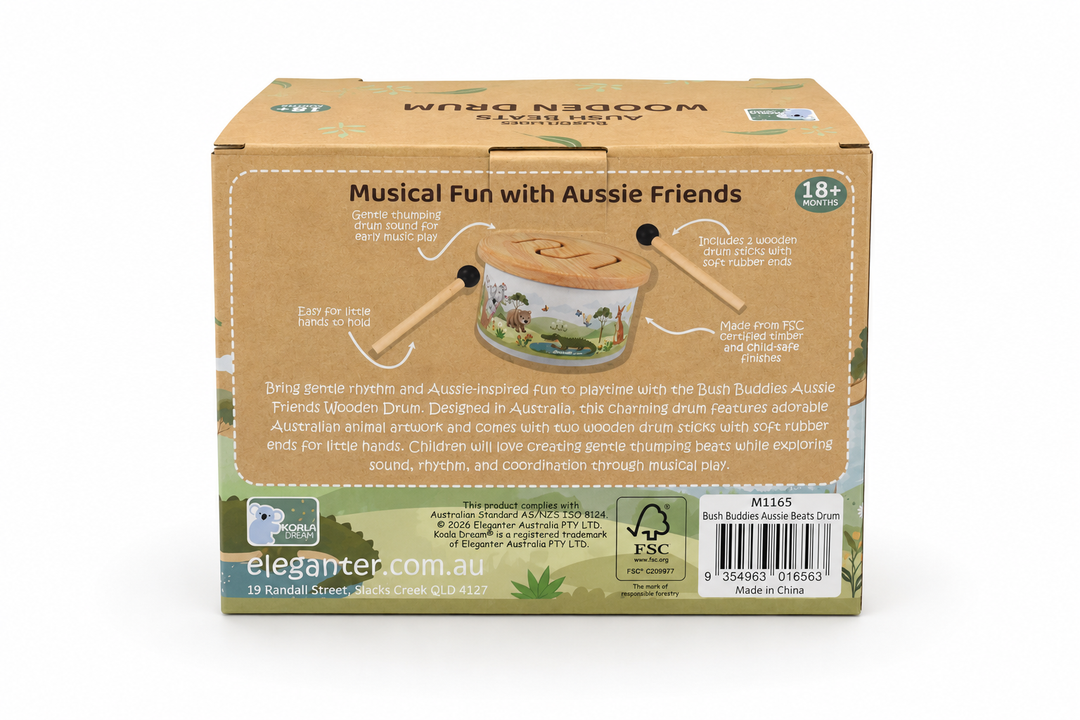 Bush Buddies - Aussie Wooden Drum