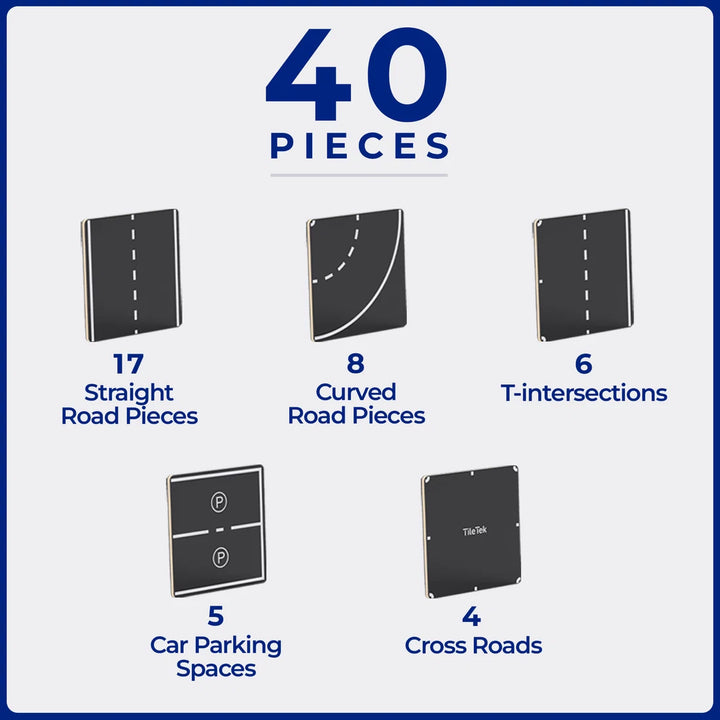 TileTek - 40 Piece Tile Topper - Road Pack
