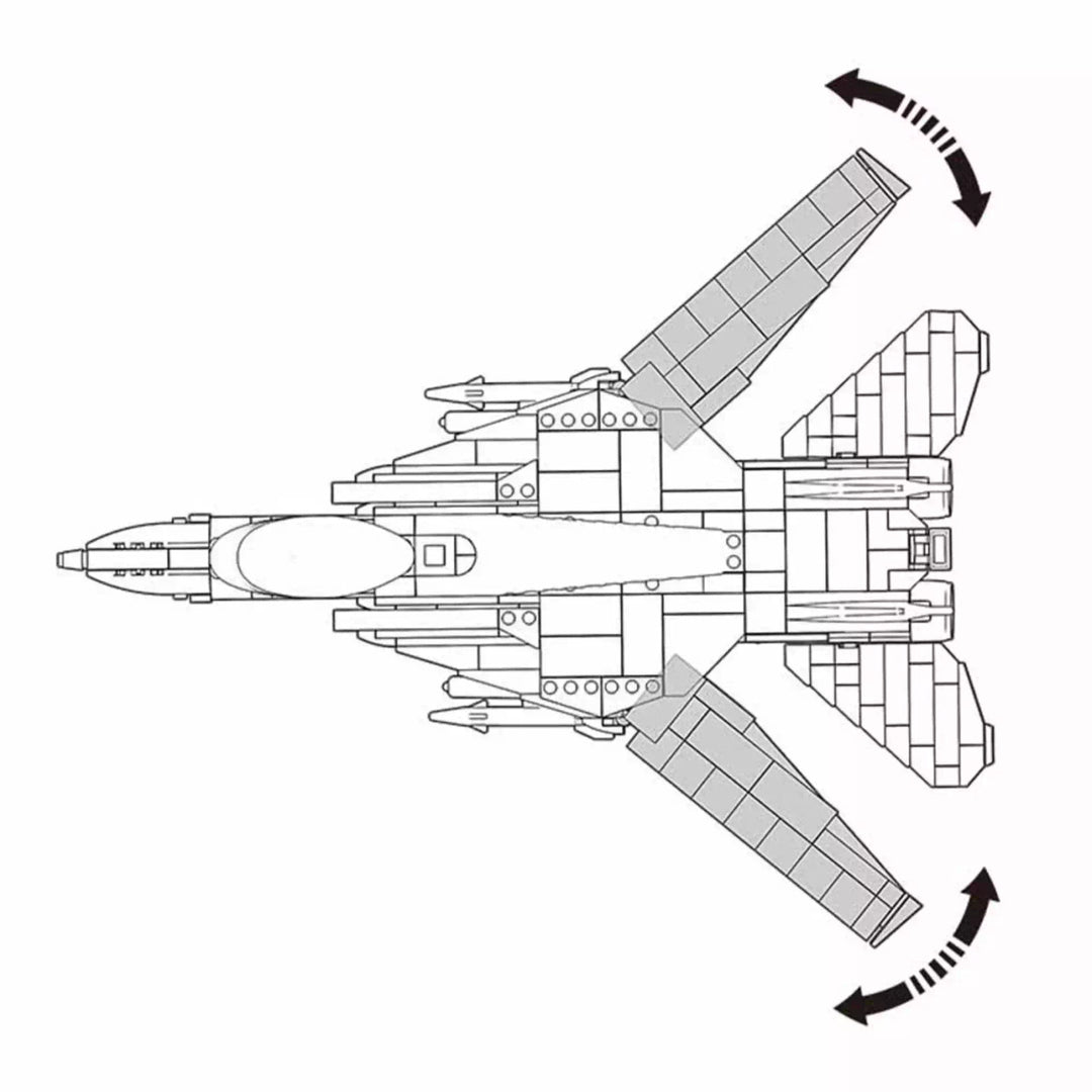 Model Bricks F14 Fighter 404 Pcs