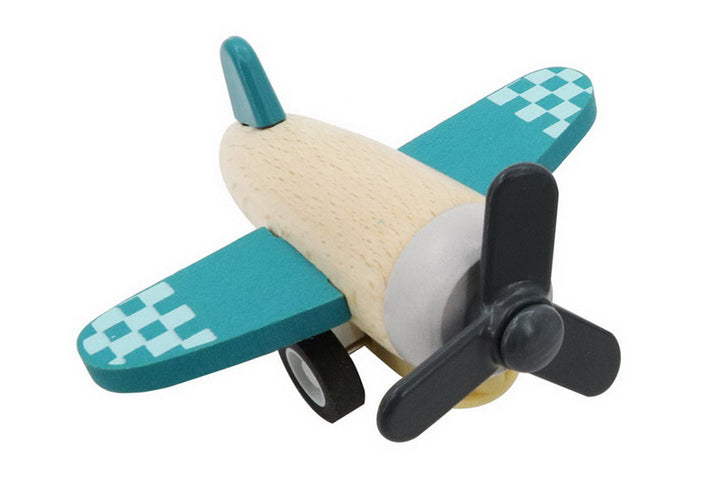 Wooden Pull Back Retro Plane